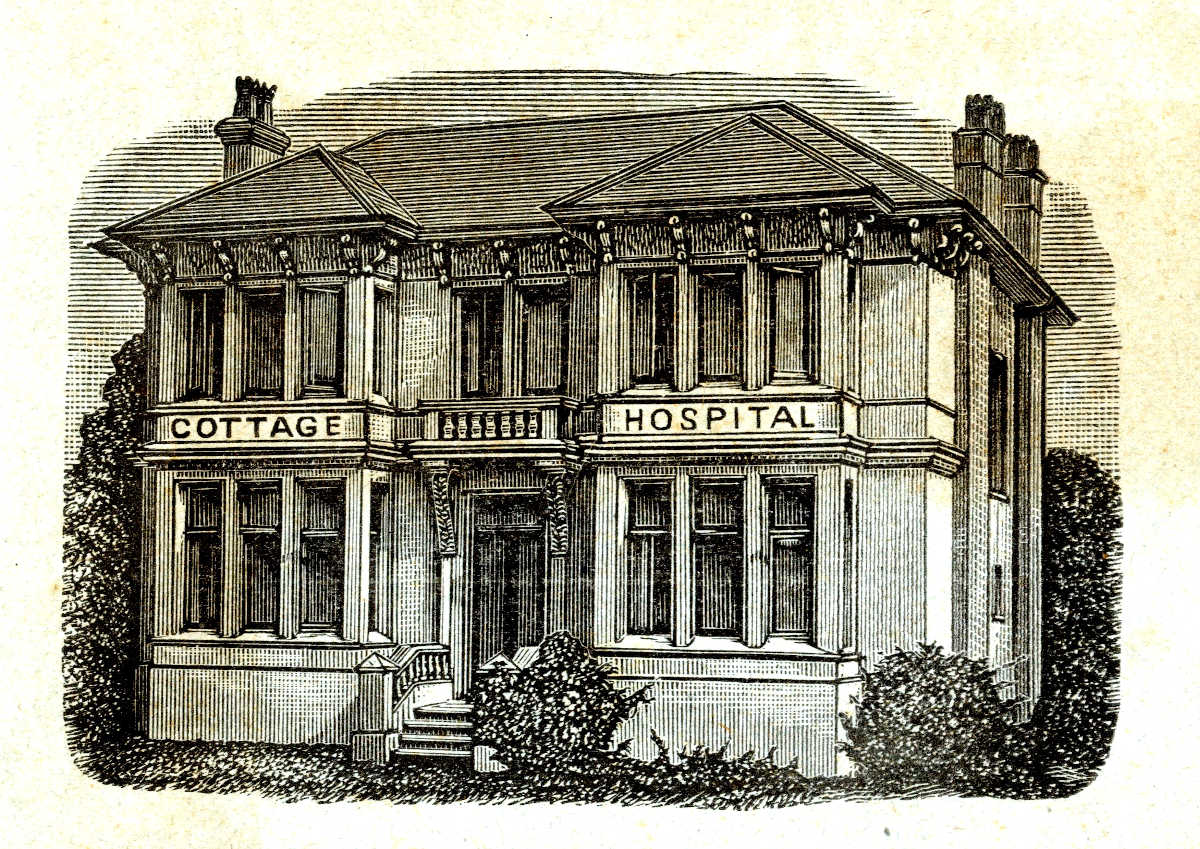 Sketch drawing print of Wantage Cottage Hospital reference DECO-Q1-3-1