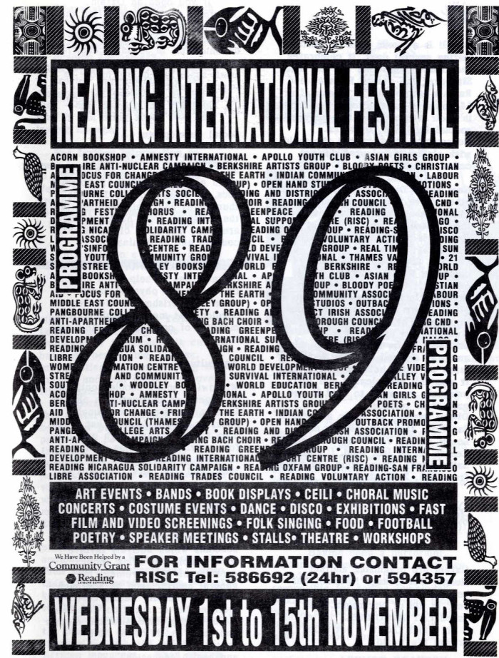 Advert for Reading International Festival 1989, ref. D/EX2800/2/4