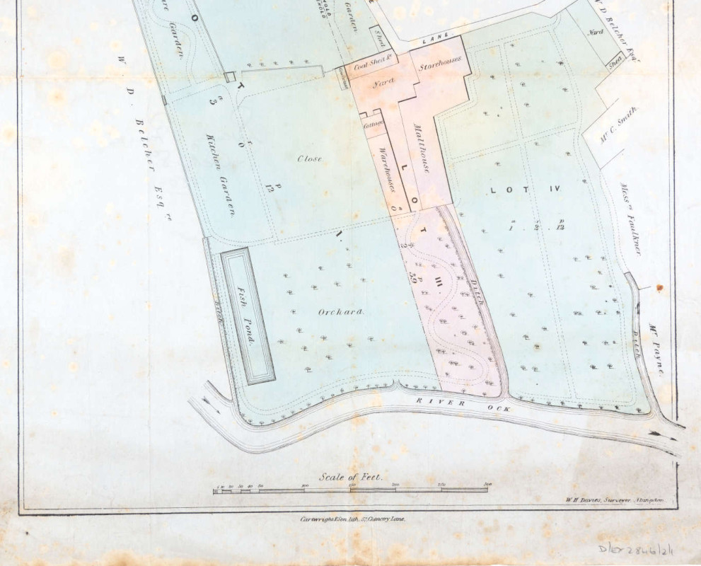 Plan showing area near, Ock Street, Abingdon, 1850 ref. D/EX2846/2/1