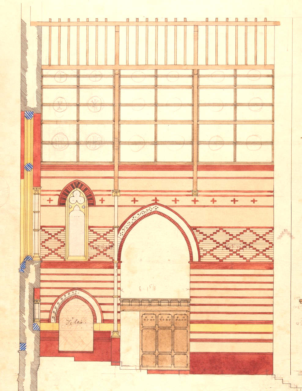 New Windsor All Saints Church Architectural drawing, 1863. D/P149B/6/1.