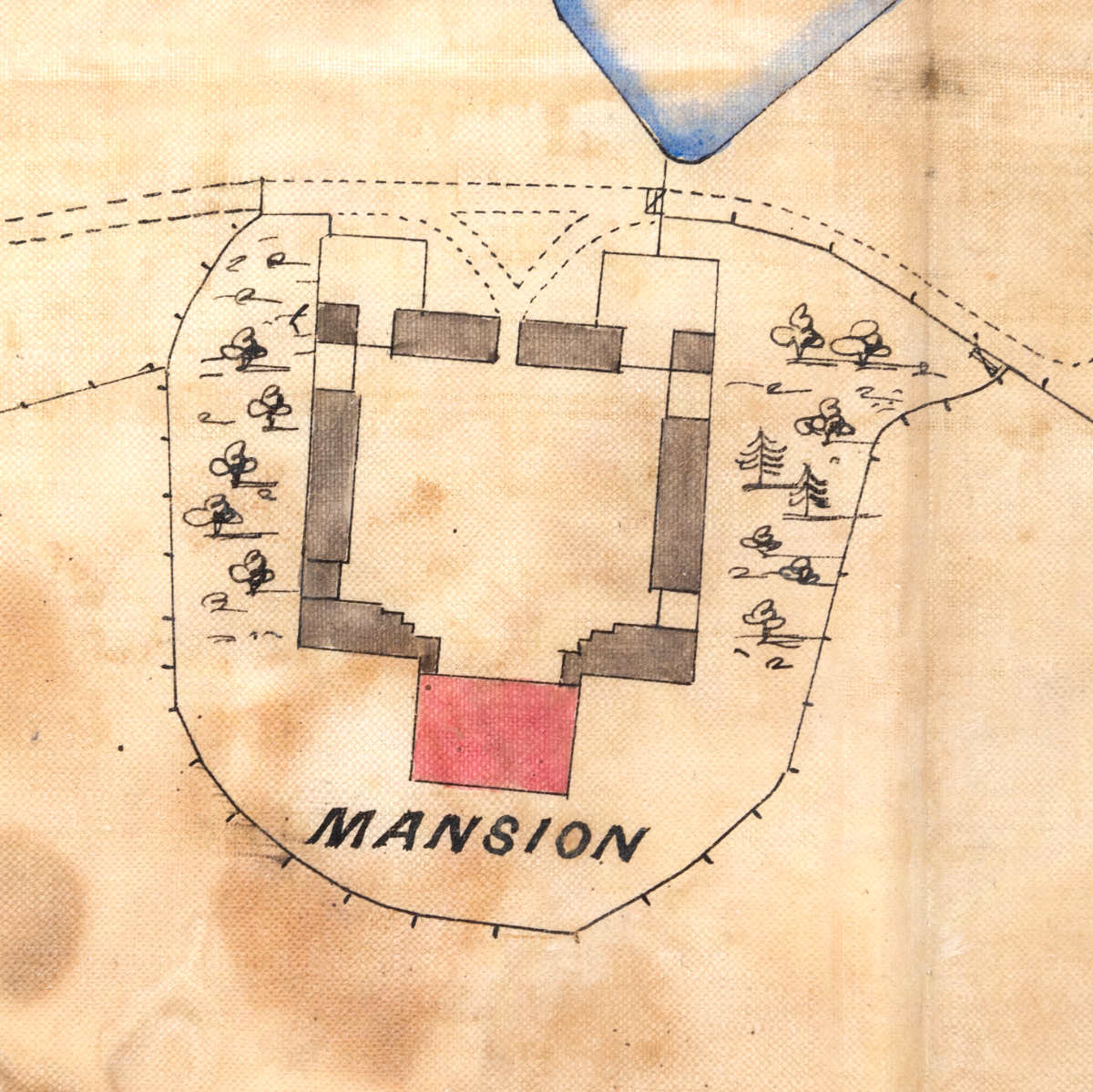 Close up of Calcot Park on a 1850s plan. Reference D/EX2855