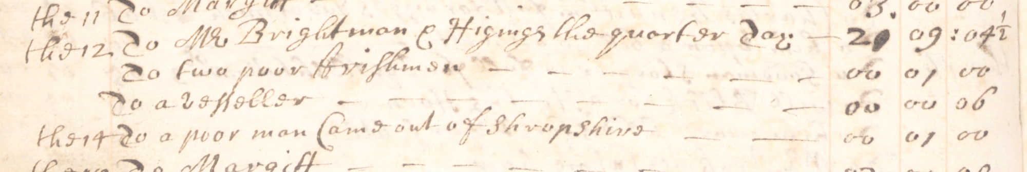 1699 document handwritten in English referring to a vesseler