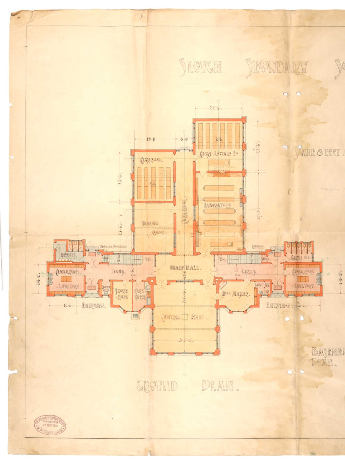 Drawing plan of a secondary school ref. S/SB2/1527/2