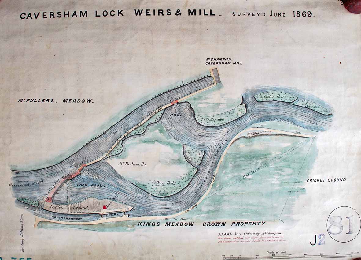 Plan of Caversham Lock 1869. D/TC/29/1